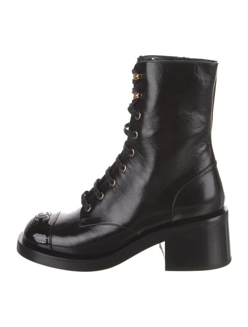 Chanel 2025 Interlocking CC Logo Combat Boots