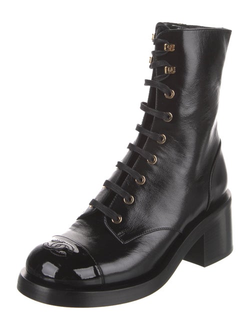 Chanel 2025 Interlocking CC Logo Combat Boots