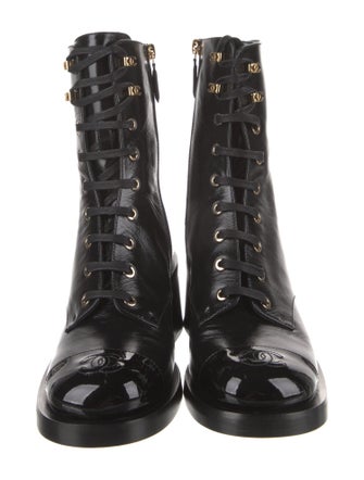 Chanel 2025 Interlocking CC Logo Combat Boots