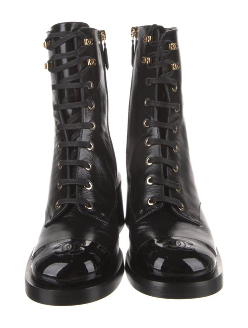 Chanel 2025 Interlocking CC Logo Combat Boots