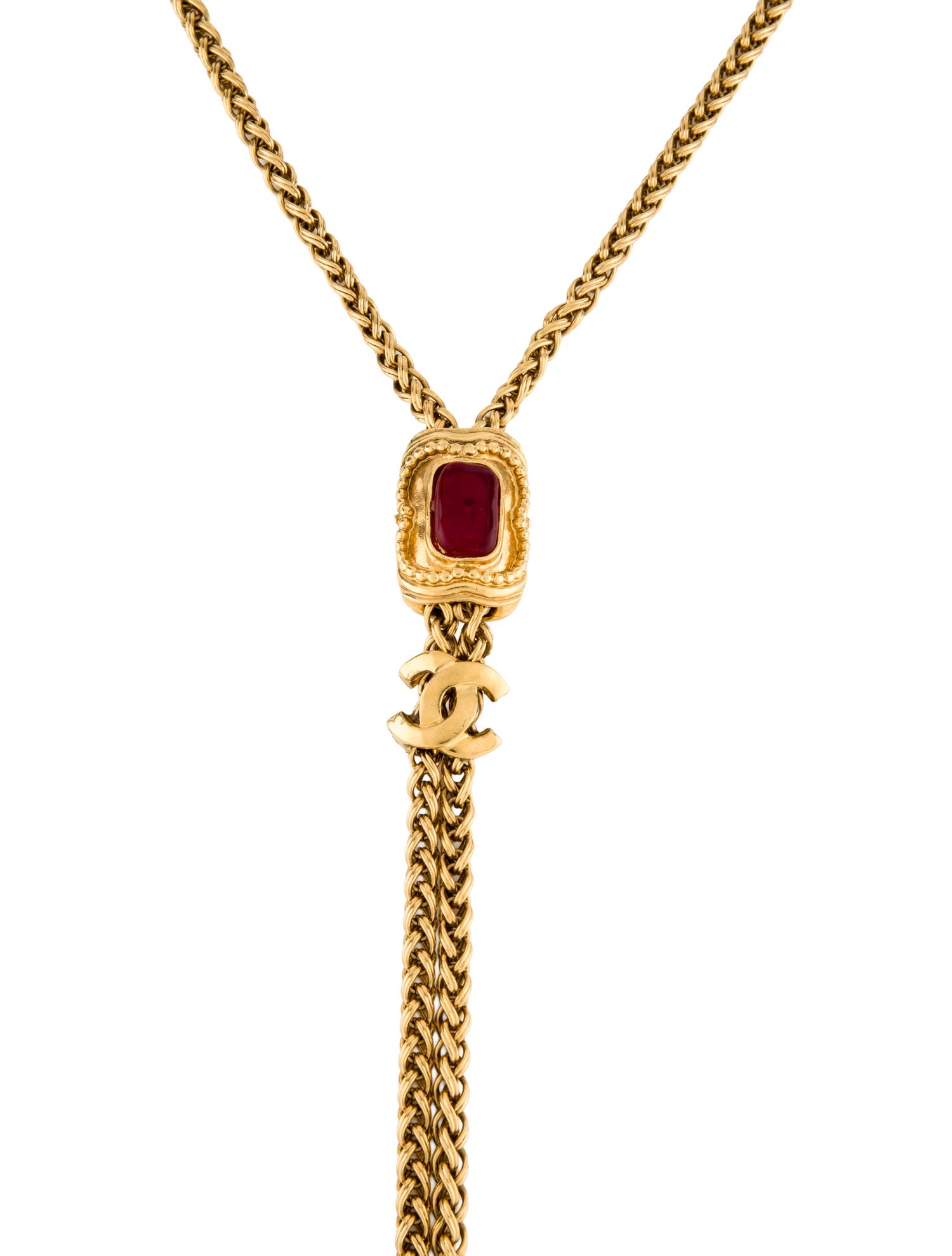 Chanel Vintage Gripoix CC Bolo Necklace