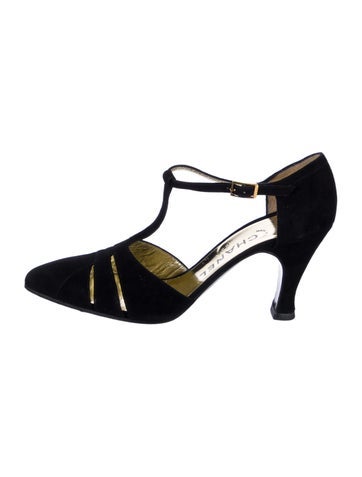 Chanel Pumps Vintage Interlocking CC Logo T-Strap IT 37 | 7