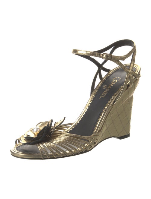 Chanel Interlocking CC Logo Lambskin Sandals