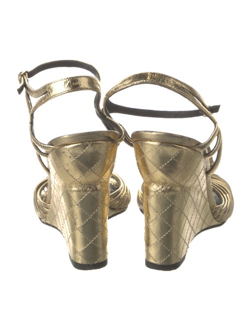 Chanel Interlocking CC Logo Lambskin Sandals