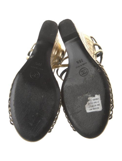 Chanel Interlocking CC Logo Lambskin Sandals