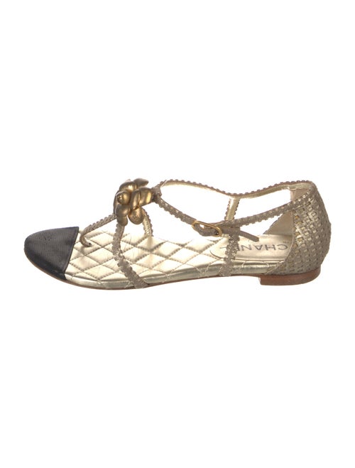 Chanel 2012 Interlocking CC Logo T-Strap Sandals