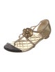 Chanel 2012 Interlocking CC Logo T-Strap Sandals