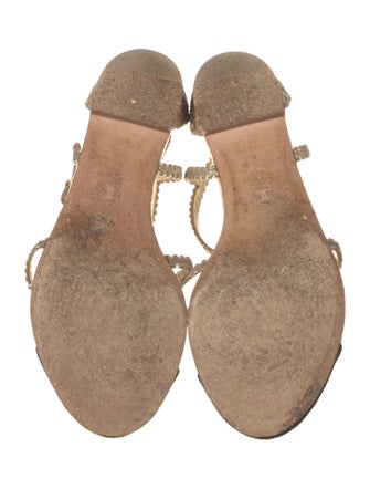 Chanel 2012 Interlocking CC Logo T-Strap Sandals