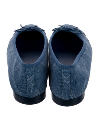 Chanel Interlocking CC Logo Denim Ballet Flats