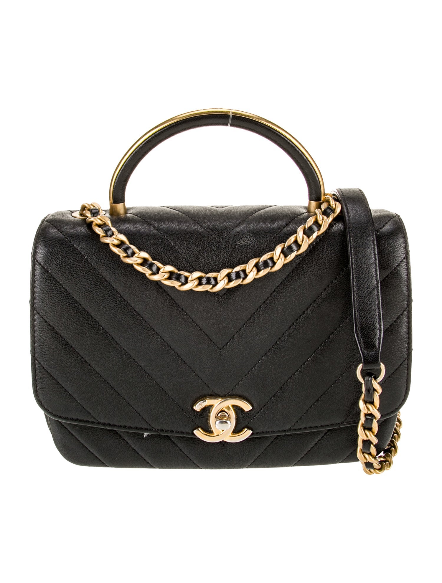 Chanel Chevron Top Handle Bag