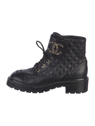 Chanel 2020 Interlocking CC Logo Combat Boots