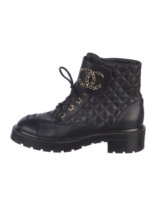 Chanel 2020 Interlocking CC Logo Combat Boots