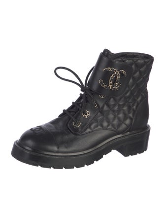 Chanel 2020 Interlocking CC Logo Combat Boots