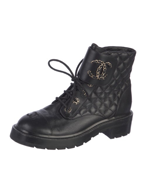 Chanel 2020 Interlocking CC Logo Combat Boots