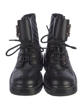 Chanel 2020 Interlocking CC Logo Combat Boots