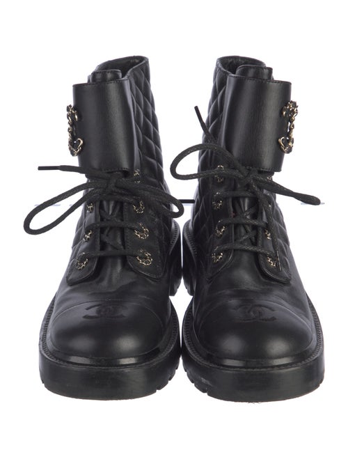Chanel 2020 Interlocking CC Logo Combat Boots