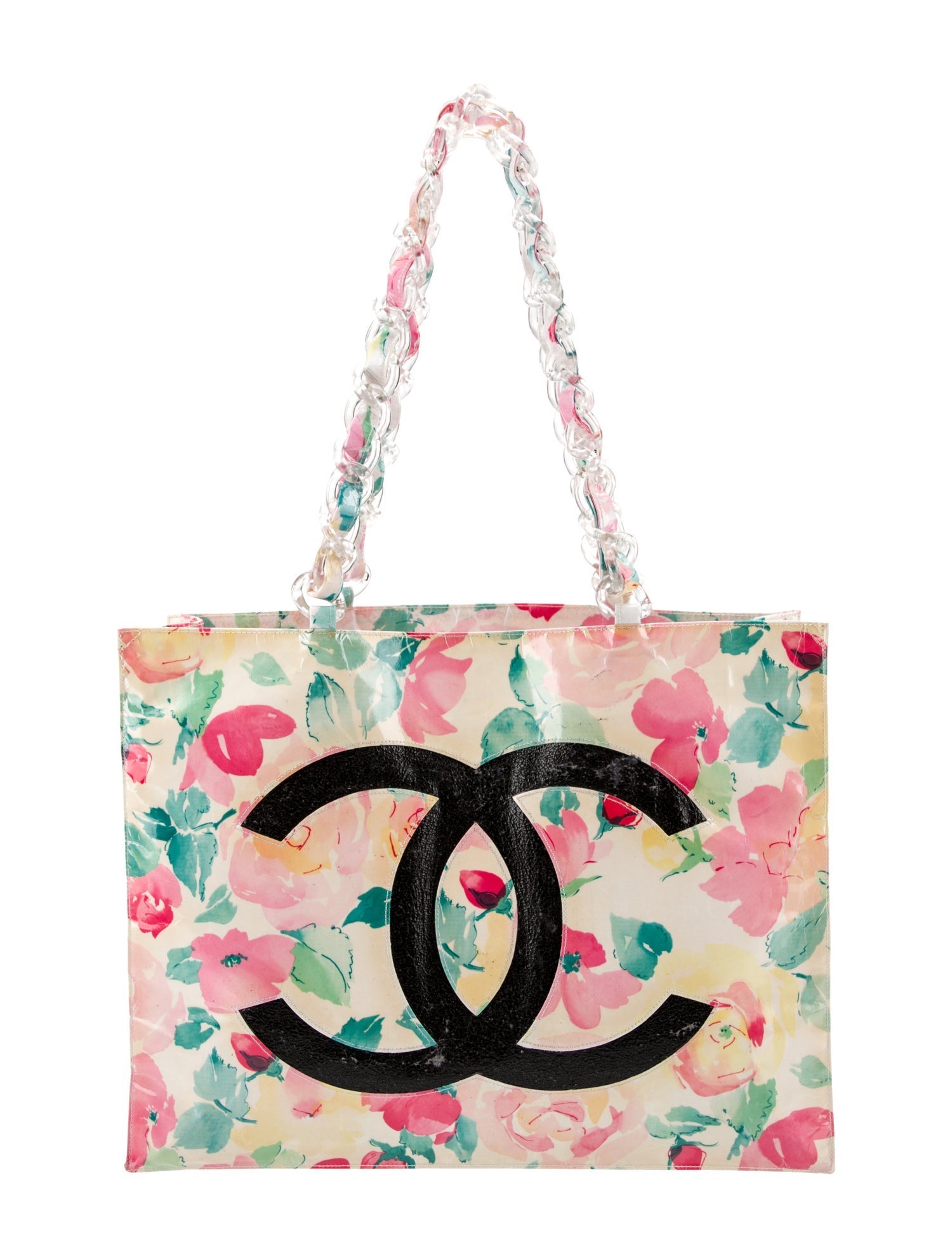 Chanel Vinyl Floral Tote
