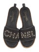 Chanel Interlocking CC Logo Tweed Slides