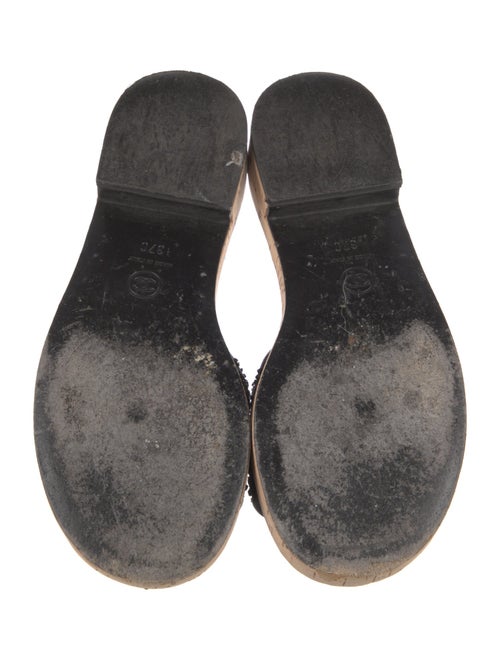 Chanel Interlocking CC Logo Tweed Slides