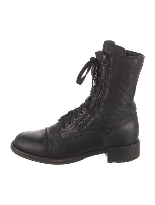 Chanel 2015 Interlocking CC Logo Combat Boots