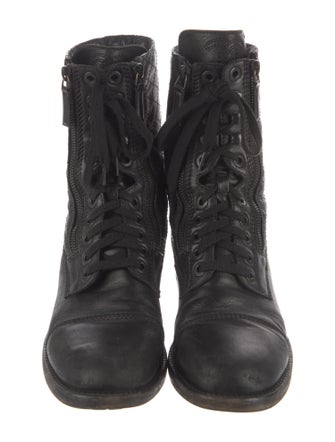 Chanel 2015 Interlocking CC Logo Combat Boots
