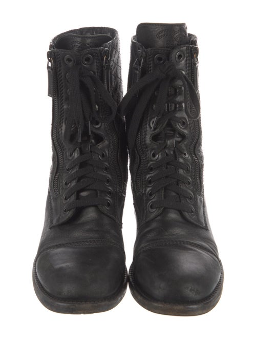 Chanel 2015 Interlocking CC Logo Combat Boots
