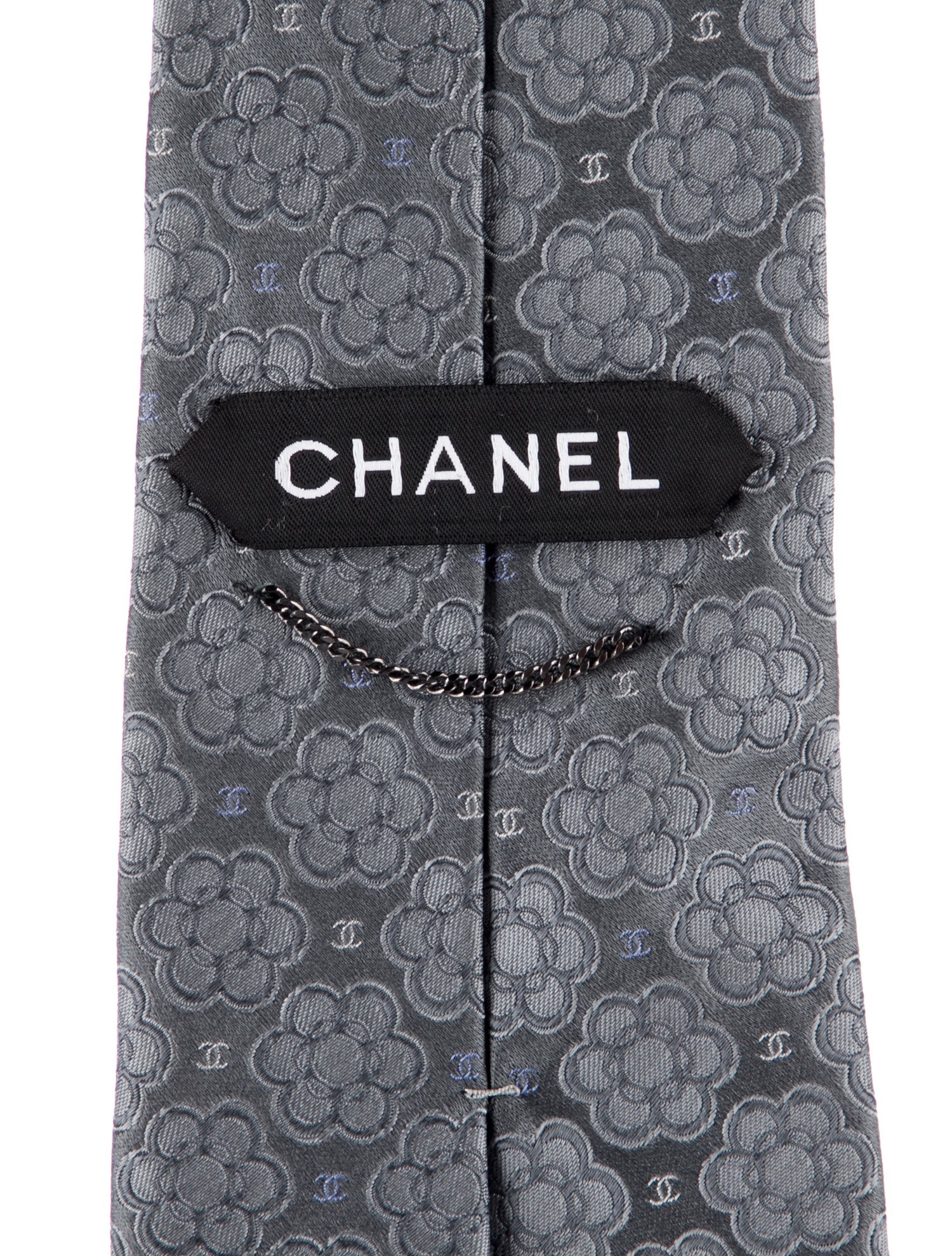 Chanel Silk Camellia CC Tie