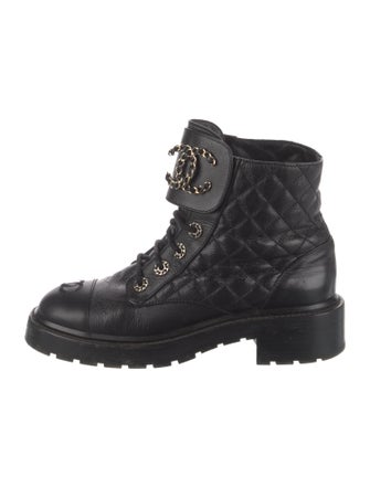 Chanel 2020 Interlocking CC Logo Combat Boots