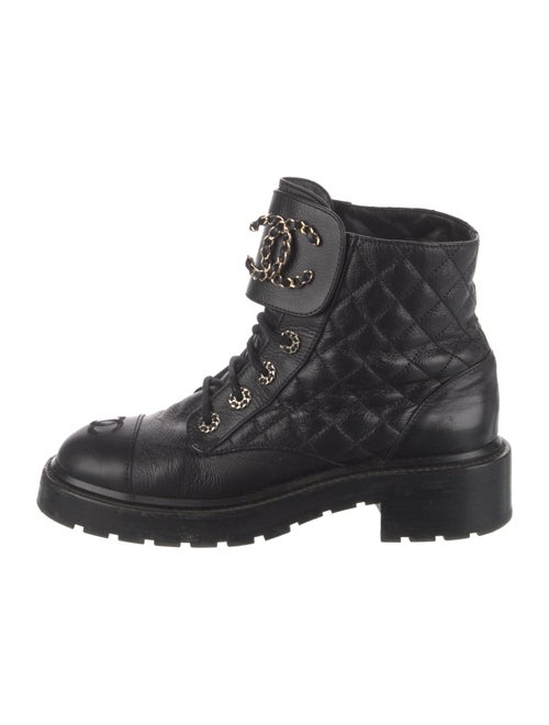 Chanel 2020 Interlocking CC Logo Combat Boots