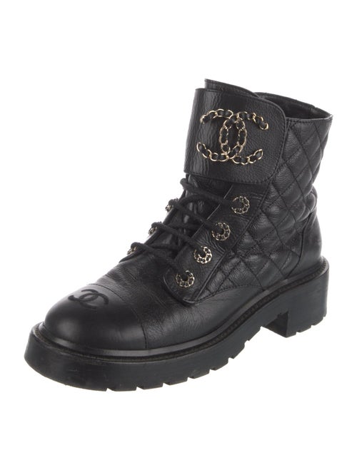 Chanel 2020 Interlocking CC Logo Combat Boots