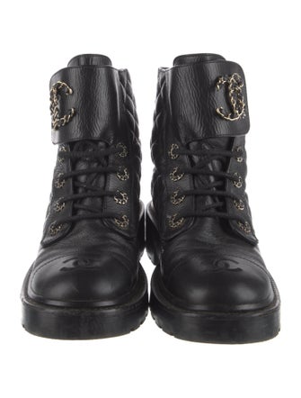 Chanel 2020 Interlocking CC Logo Combat Boots