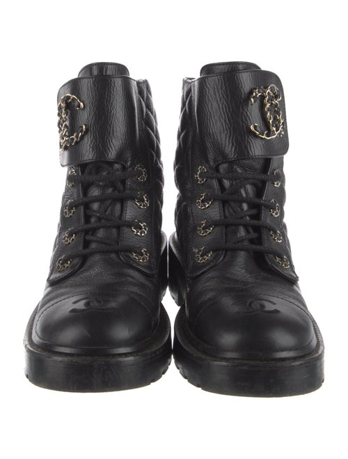 Chanel 2020 Interlocking CC Logo Combat Boots