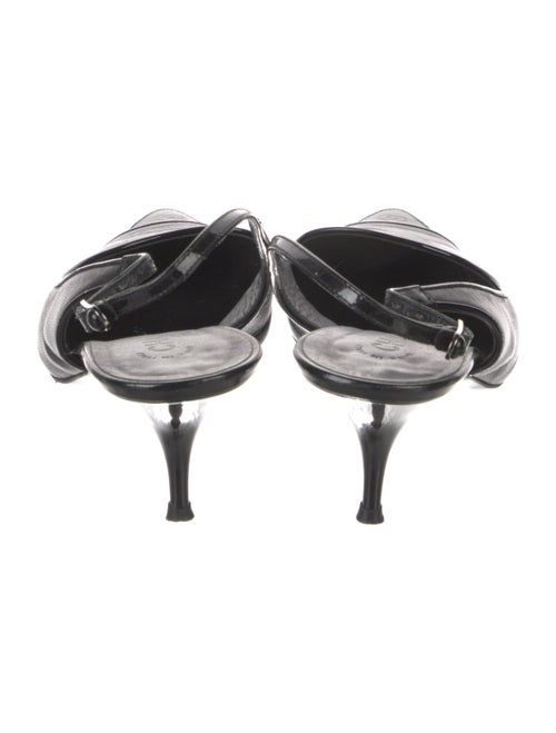 Chanel Interlocking CC Logo Leather Slingback Pumps