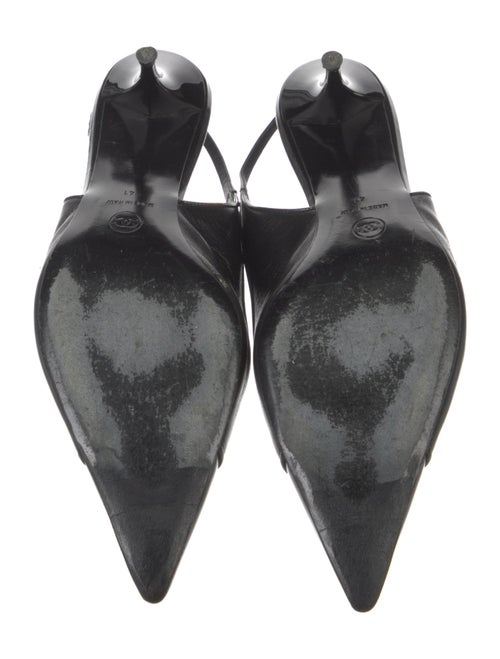 Chanel Interlocking CC Logo Leather Slingback Pumps