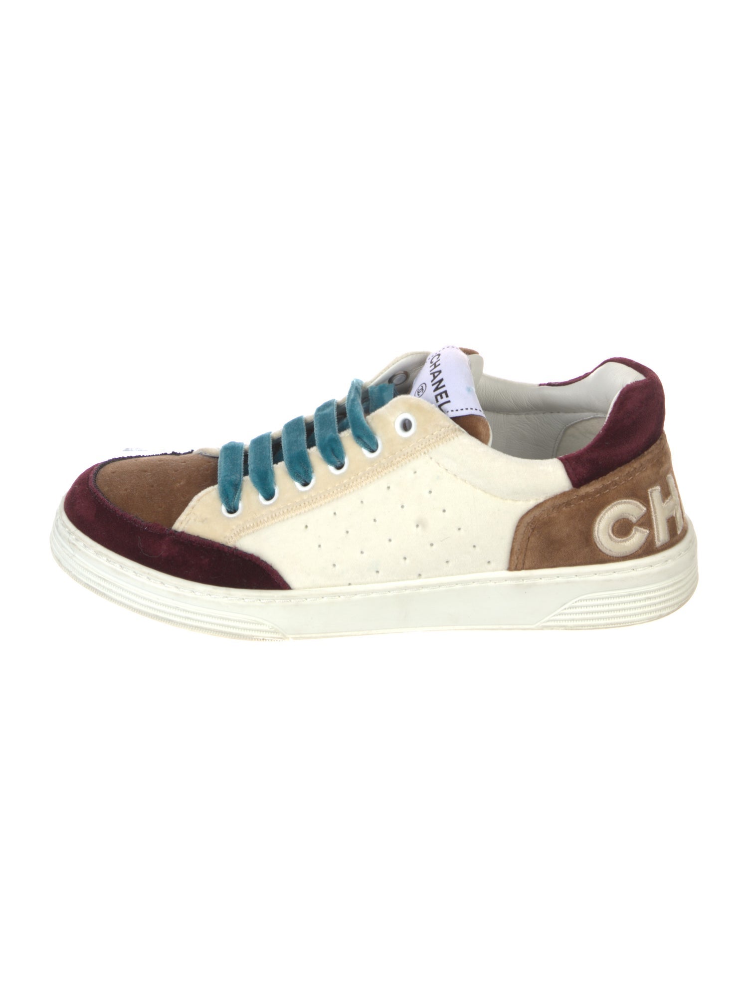 Chanel Interlocking CC Logo Velvet Sneakers