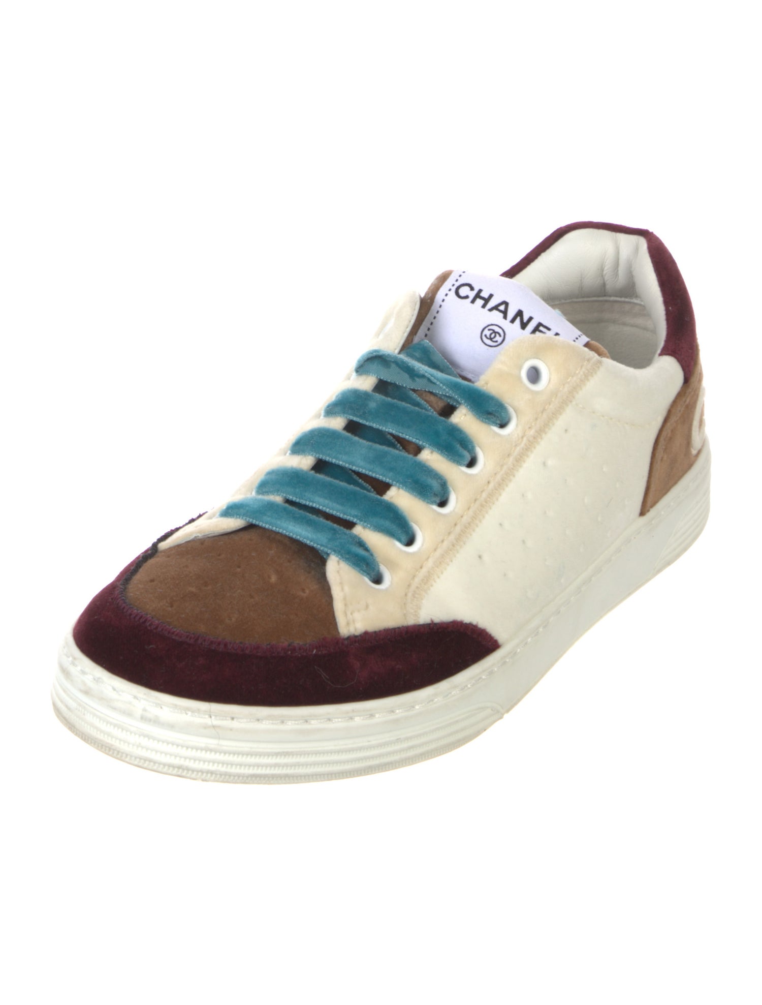 Chanel Interlocking CC Logo Velvet Sneakers