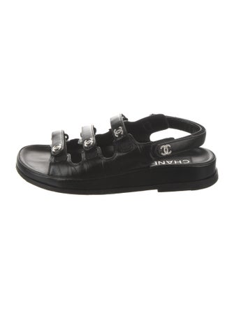 Chanel 2024 Interlocking CC Logo Slingback Sandals