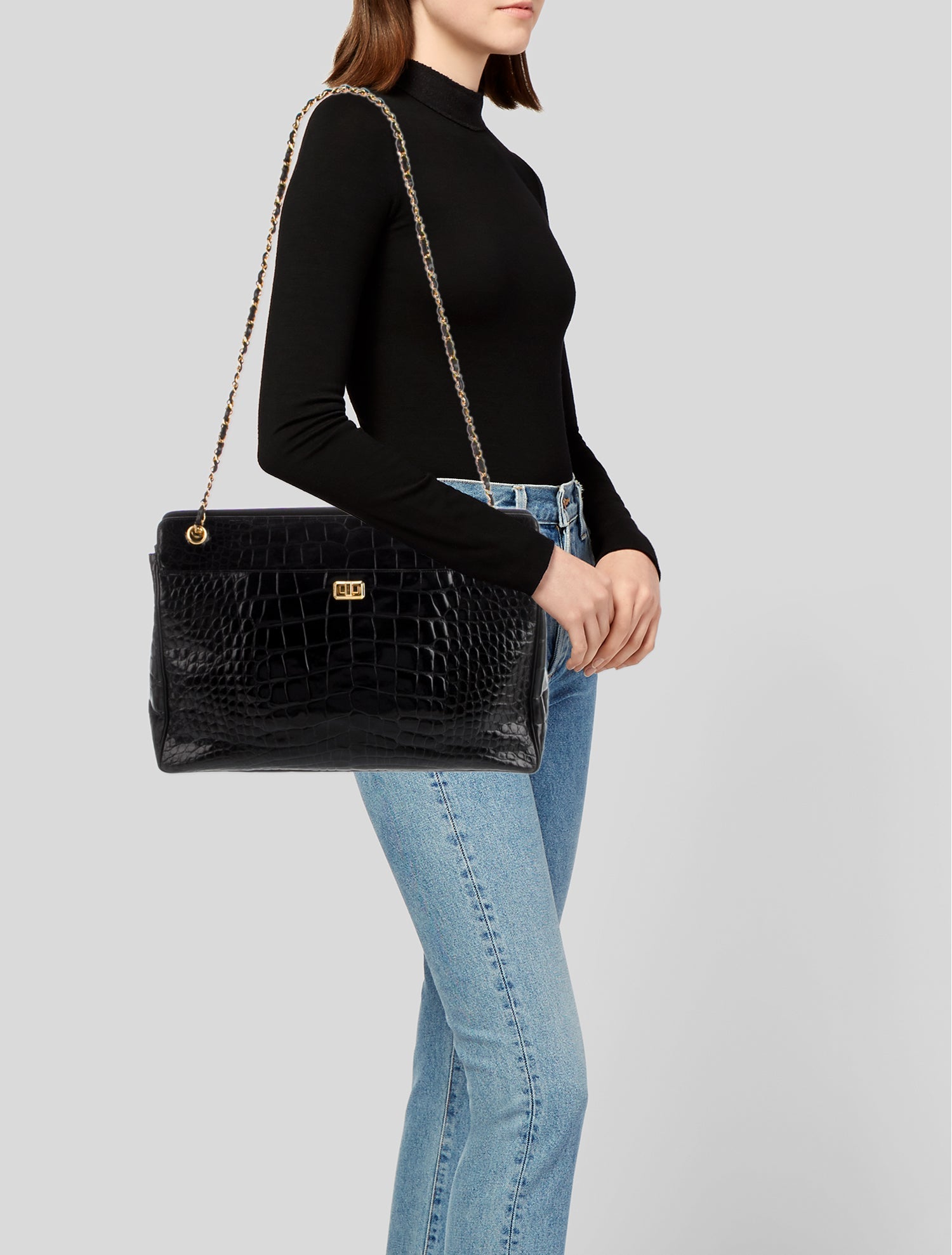 Chanel Crocodile Shopping Tote