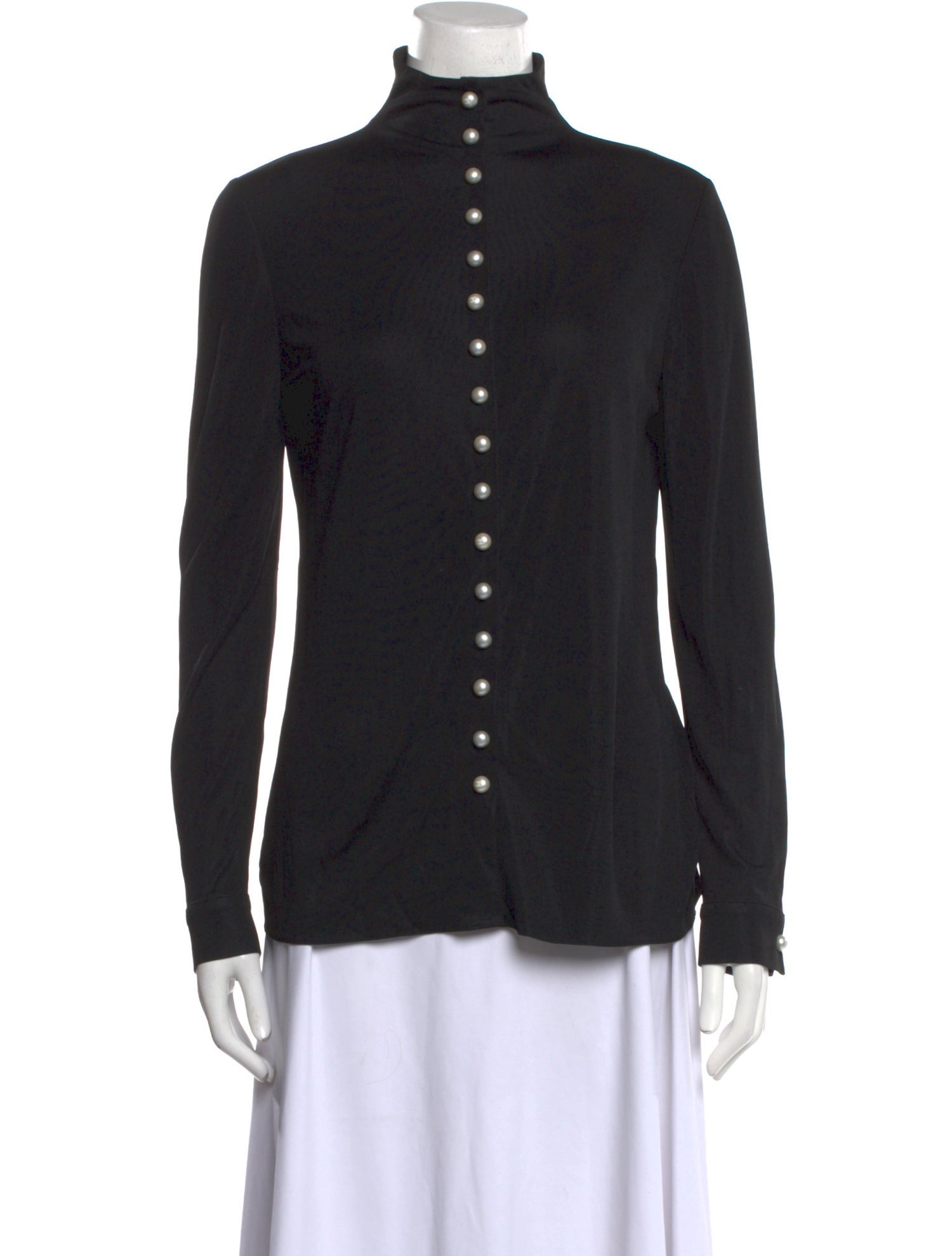 Chanel 2014 Silk Button-Up Top