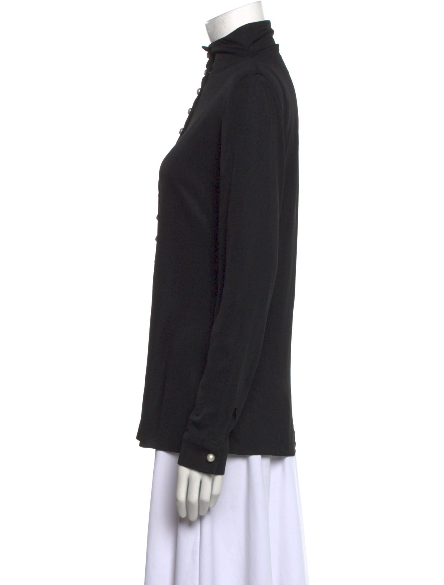 Chanel 2014 Silk Button-Up Top
