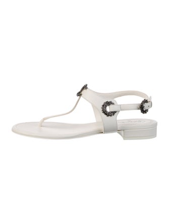 Chanel 2022 Interlocking CC Logo T-Strap Sandals