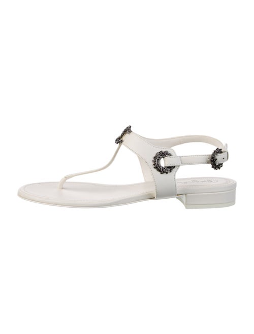 Chanel 2022 Interlocking CC Logo T-Strap Sandals