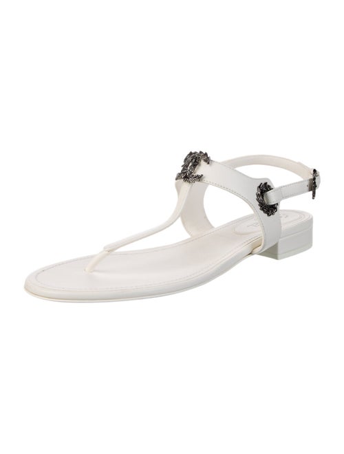 Chanel 2022 Interlocking CC Logo T-Strap Sandals