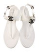 Chanel 2022 Interlocking CC Logo T-Strap Sandals