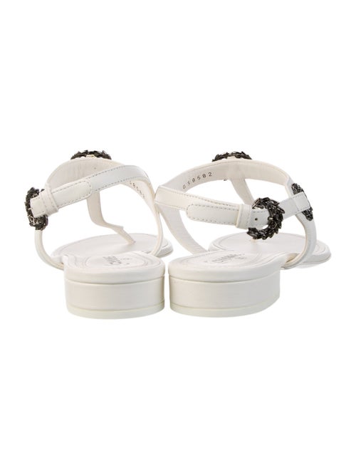 Chanel 2022 Interlocking CC Logo T-Strap Sandals