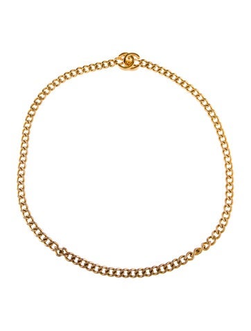 Chanel Chain Vintage CC Turnlock Pendant Necklace