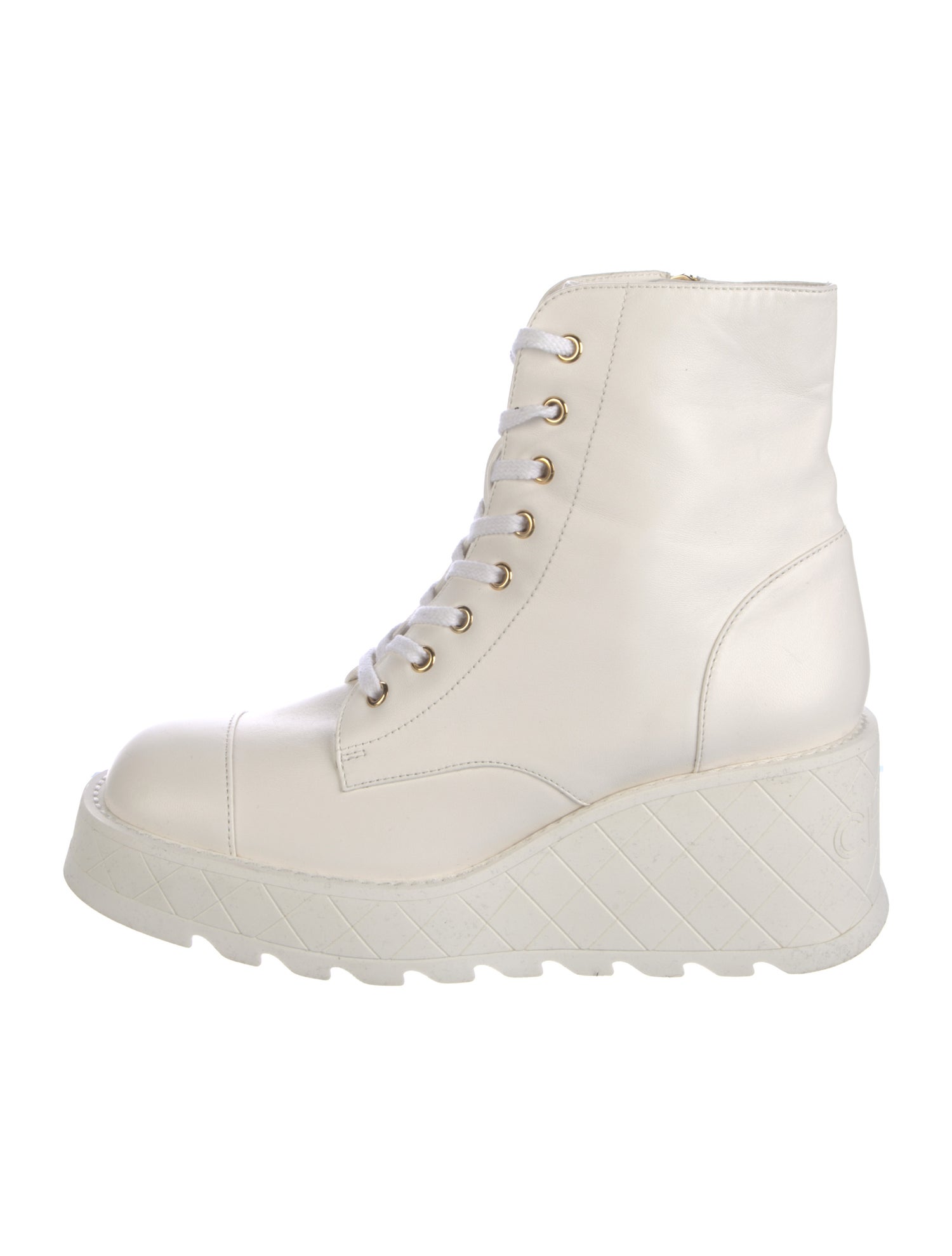 Chanel 2024 Interlocking CC Logo Combat Boots