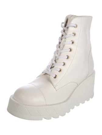 Chanel 2024 Interlocking CC Logo Combat Boots