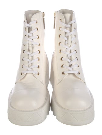 Chanel 2024 Interlocking CC Logo Combat Boots