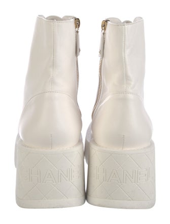 Chanel 2024 Interlocking CC Logo Combat Boots